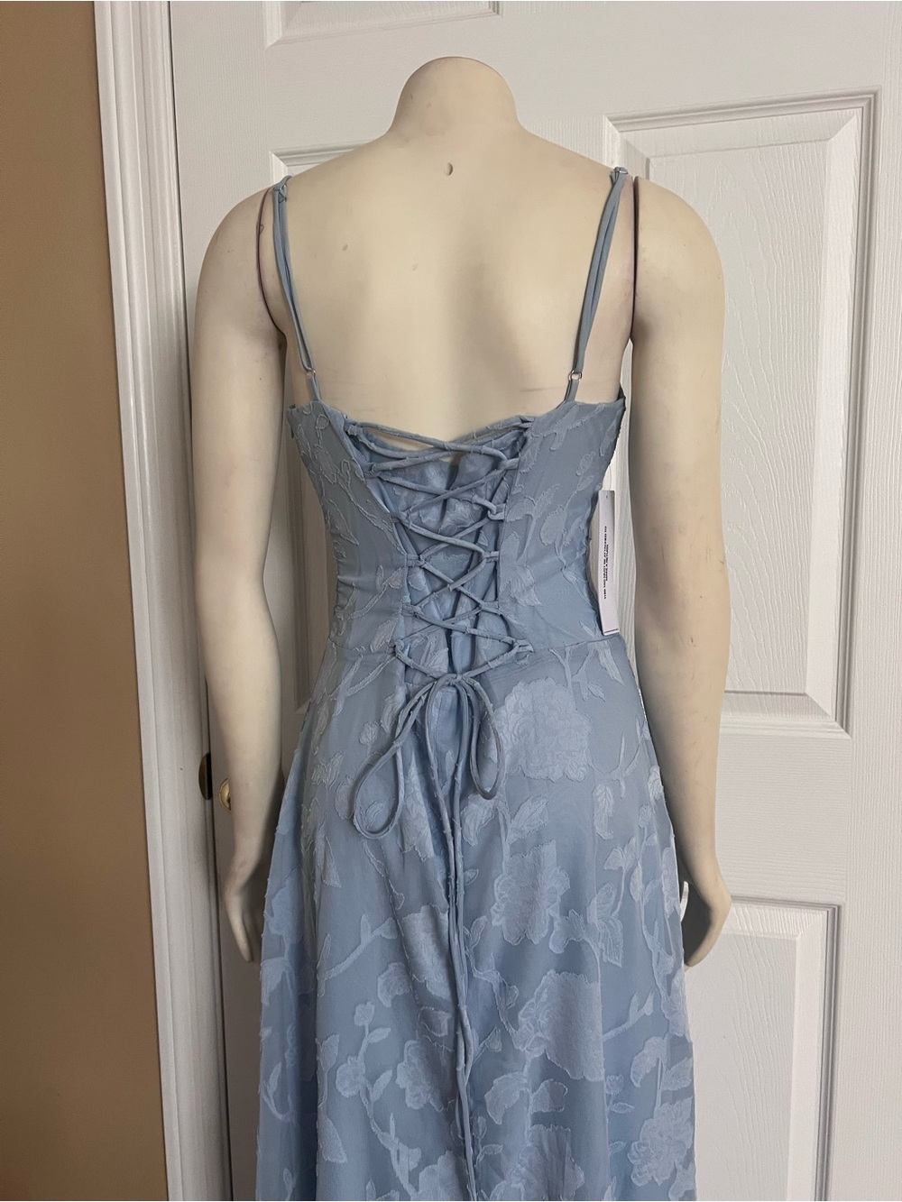 Princess Polly Members Only Maxi Dress Blue Burnout - Picture 15 of 15